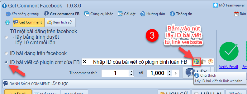 Get Comment Facebook iClick
