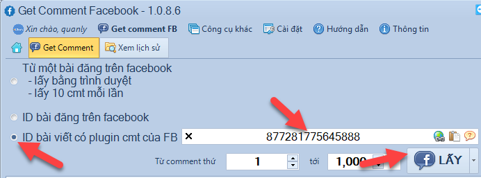 Get Comment Facebook iClick