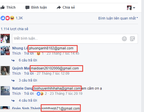 Get Comment Facebook không dùng được
