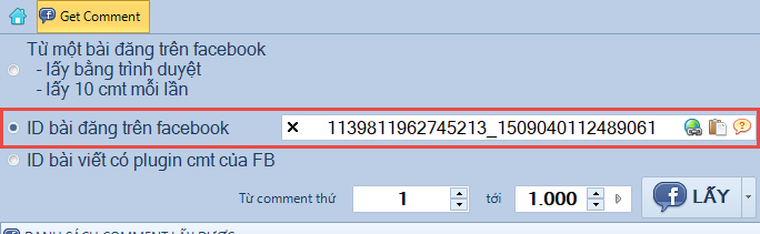 Get Comment Facebook không dùng được