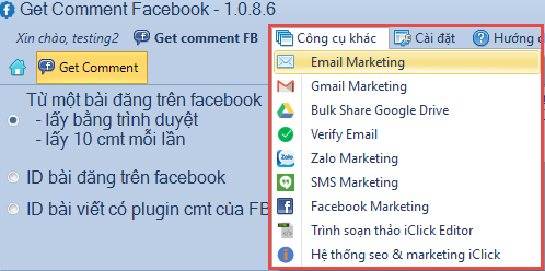 Get comment Facebook phiên bản 1.0.8.6
