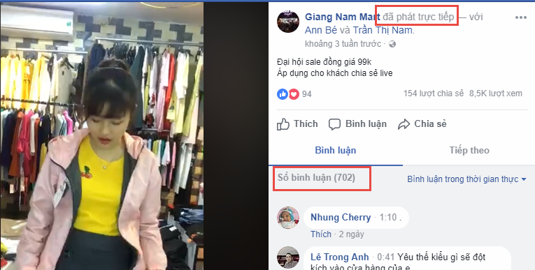 Get comment video livestream facebook