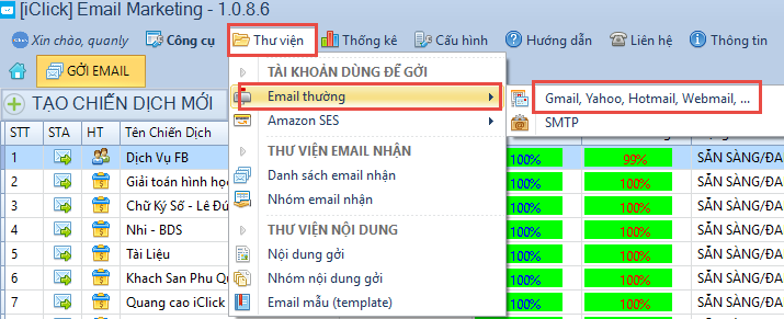 Gửi emial marketing bằng yahoo mail