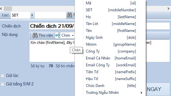 Gửi hẹn giờ với SMS Marketing