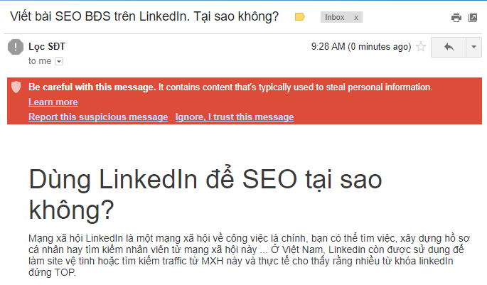 Hướng dẫn khắc phục báo đỏ khi gửi email bằng Gmail Marketing