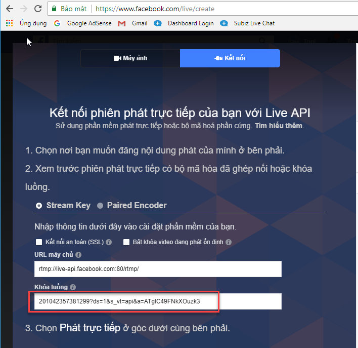 Hướng dẫn live stream video có sẵn 2018