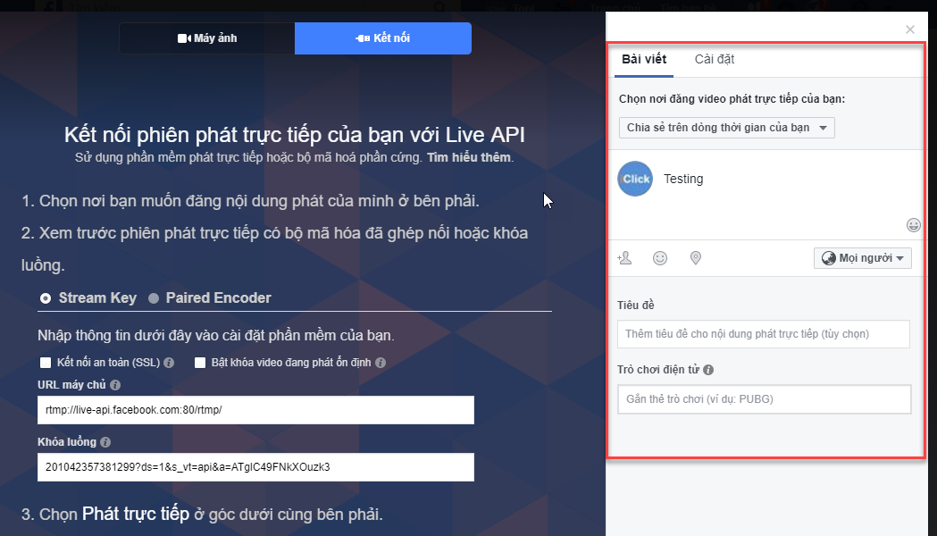 Hướng dẫn live stream từ file video có sẵn lên Facebook bằng phần mềm OBS