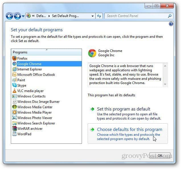 Change default browser