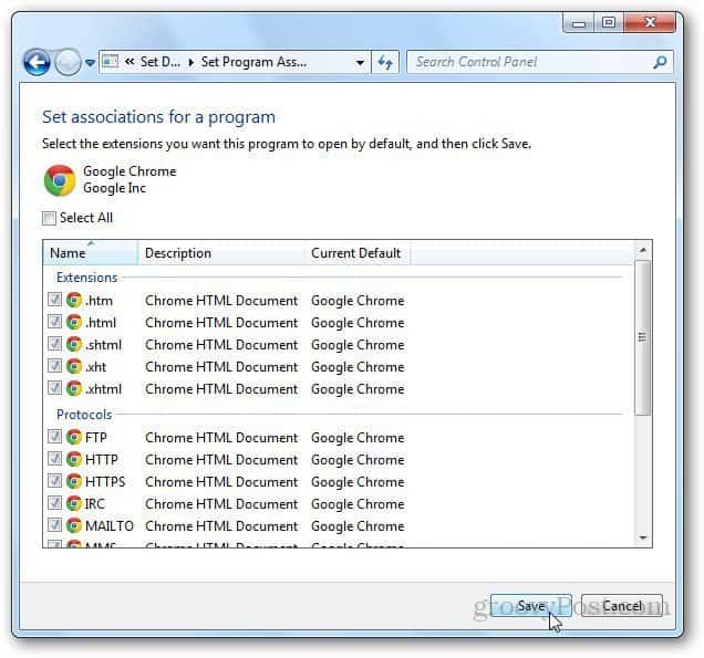 Change default browser