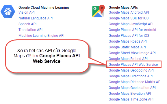 Hướng dẫn tạo Google Places API Key để quét địa điểm