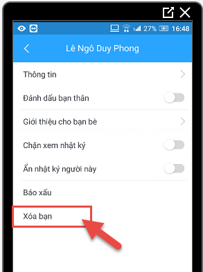 Hủy kết bạn trong Zalo