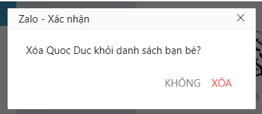 Hủy kết bạn trong Zalo