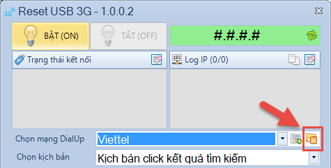 Khai báo mạng dial-up reset usb 3G