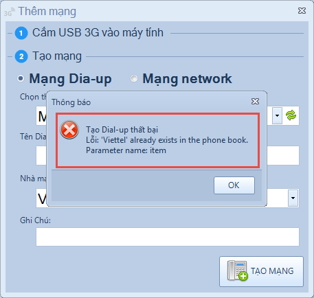 Lỗi khi khai báo USB3 trong phần mềm Reset USB 3G