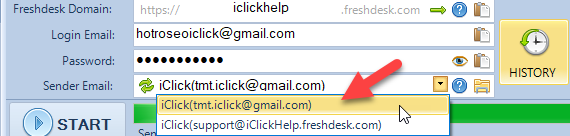 Khai báo sender email cho phần mềm Send Email Freshdesk