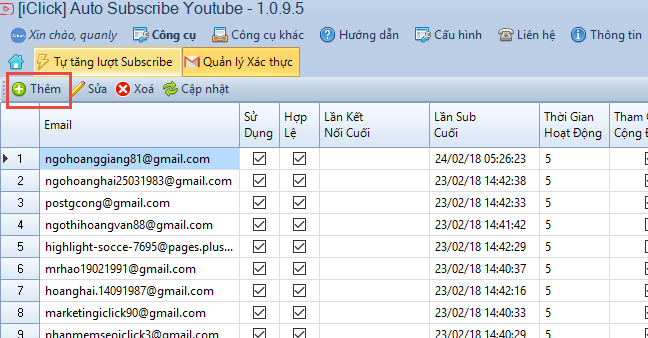 Khai báo xác thực gmail để tăng sub youtube