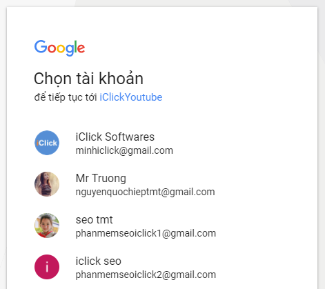 Khai báo xác thực gmail để tăng sub youtube