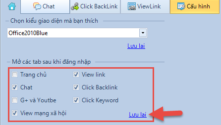 Tùy chỉnh các công cụ mở kèm iClick