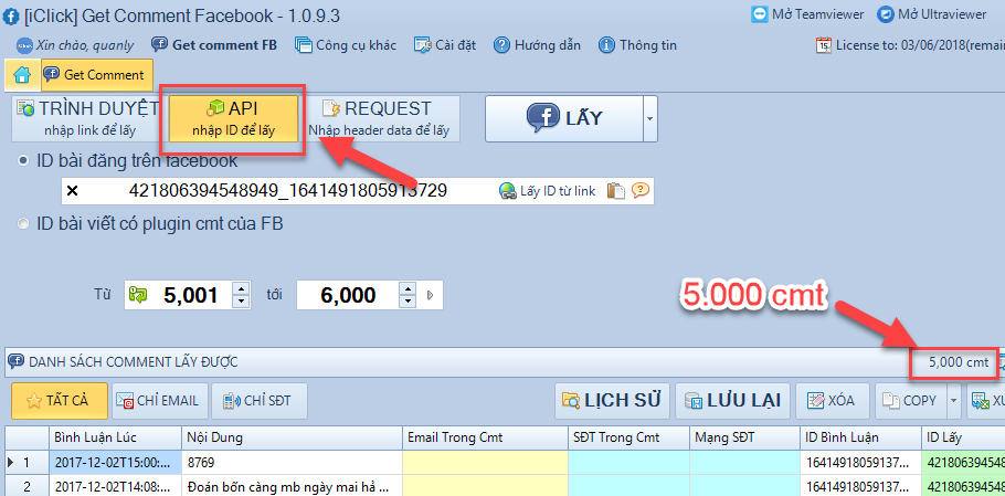 Không get đủ comment Facebook