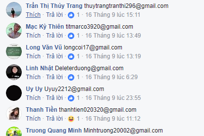 Lọc email từ bình luận facebook