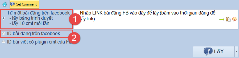Lọc email từ bình luận facebook