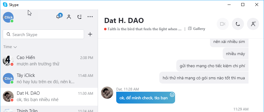 Lỗi mở Skype Marketing