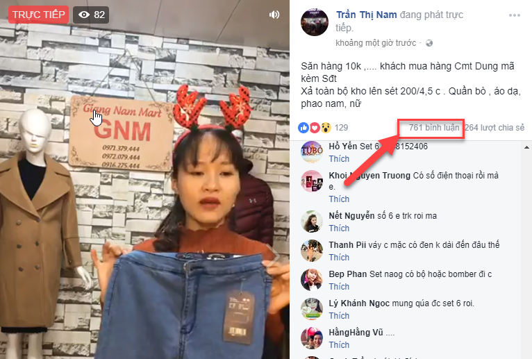 Link video livestream Facebook