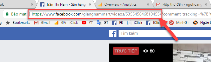 Link video livestream Facebook