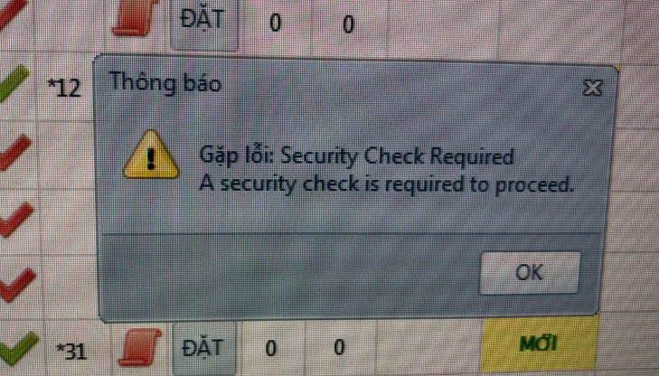 Lấy bình luận gặp lỗi Security Check Required