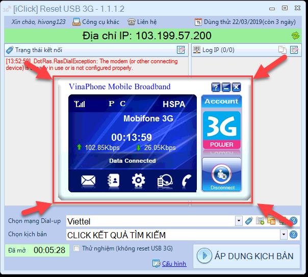 Lưu ý khi sử dụng phần mềm Reset USB 3G
