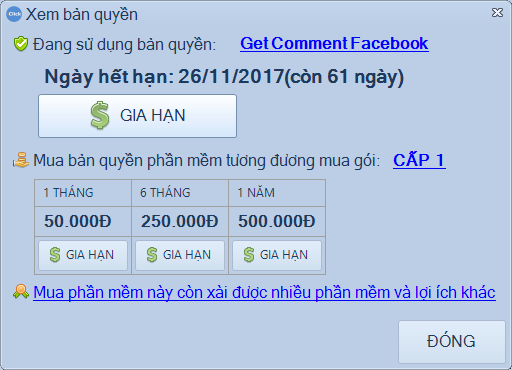 Mua bản quyền, thanh toán, nâng cấp, gia hạn iClick