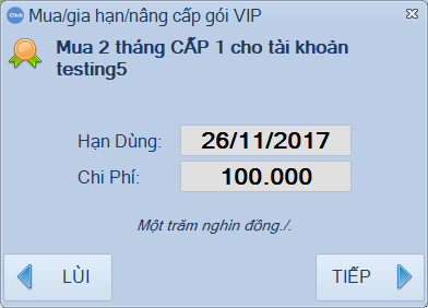 Mua bản quyền, thanh toán, nâng cấp, gia hạn iClick