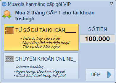 Mua bản quyền, thanh toán, nâng cấp, gia hạn iClick