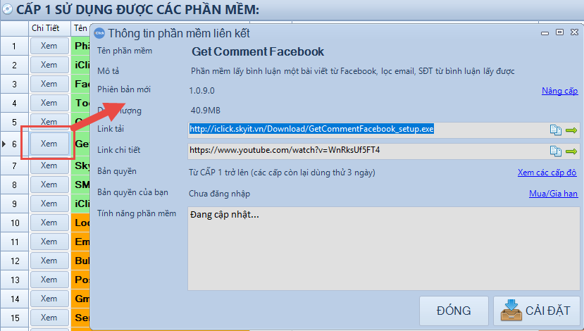 Mua bản quyền, thanh toán, nâng cấp, gia hạn iClick