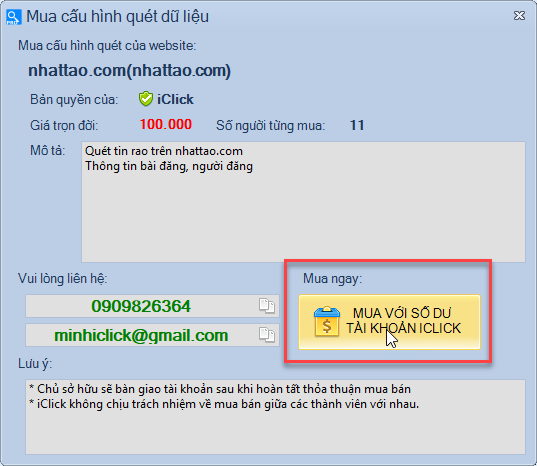 Mua cấu hình lấy dữ liệu từ website