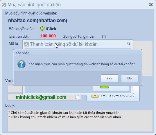 Mua cấu hình lấy dữ liệu từ website