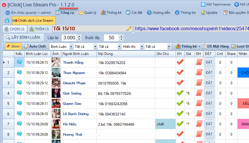 Cập nhật phiên bản 1.1.2.0 phần mềm LiveStream Pro