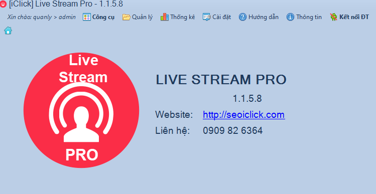 Cập nhật phiên bản 1.1.5.8 phần mềm LiveStream Pro