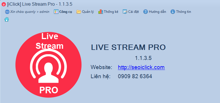 Cập nhật phiên bản 1.1.3.5 phần mềm LiveStream Pro