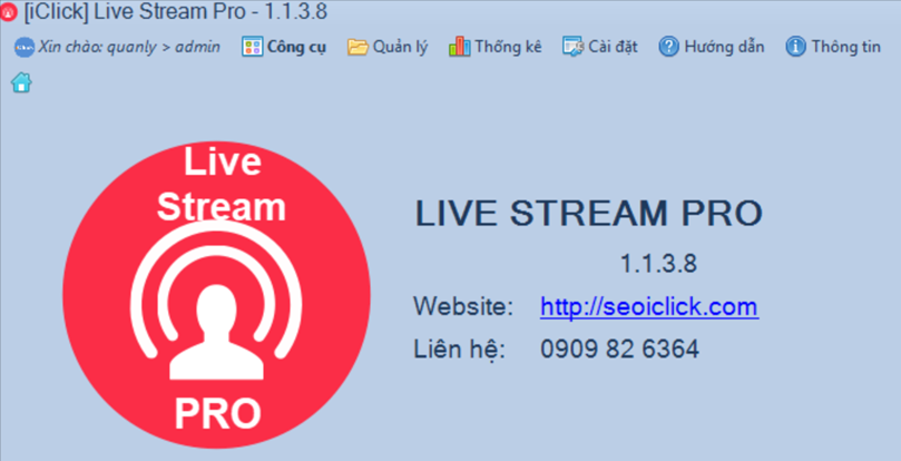 Cập nhật phiên bản 1.1.3.8 phần mềm LiveStream Pro