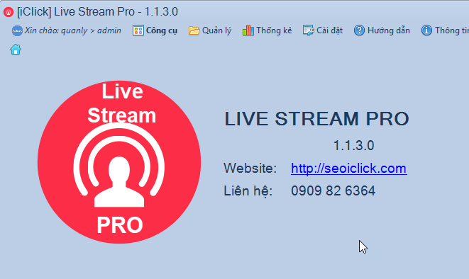Cập nhật phiên bản 1.1.3.0 phần mềm LiveStream Pro