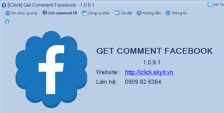 Cập nhật phần mềm Get Comment Facebook phiên bản 1.0.9.1