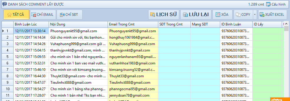 Nâng cấp get comment Facebook