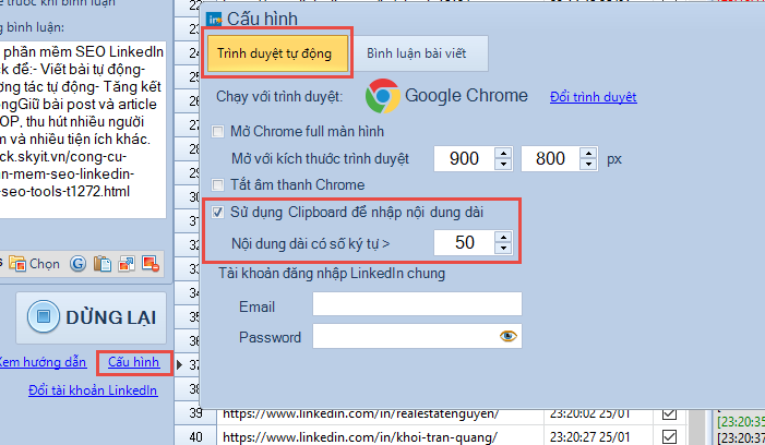 Nâng cấp phần mềm SEO LinkedIn phiên bản 1.0.9.4