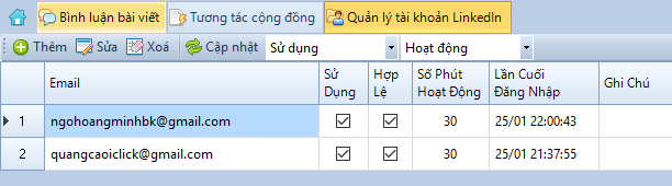 Nâng cấp phần mềm SEO LinkedIn phiên bản 1.0.9.4