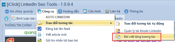 Nâng cấp phần mềm SEO LinkedIn phiên bản 1.0.9.4