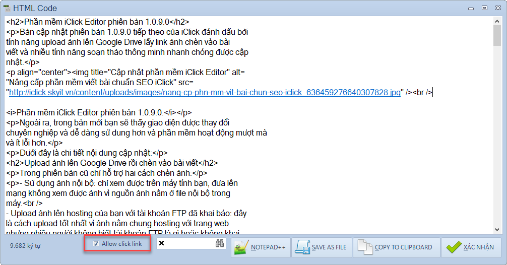 Nâng cấp phần mềm viết bài chuẩn SEO iClick