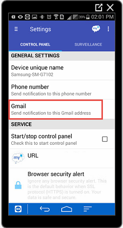 ứng dụng myMobit đòi Gmail