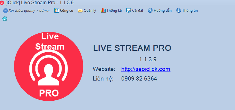 Cập nhật phiên bản 1.1.3.9 phần mềm LiveStream Pro