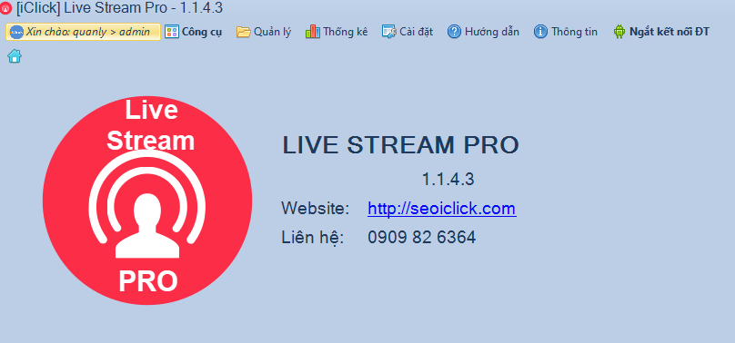 Cập nhật phiên bản 1.1.4.3 phần mềm LiveStream Pro